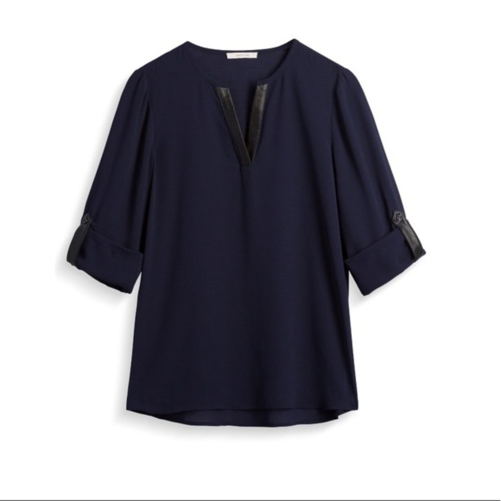 41Hawthorn Woodling Faux Leather Detail Blouse